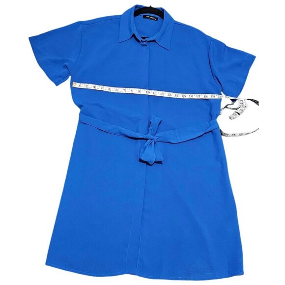 Blue LCW Vision Belted Short Sleeve Shirt Dress Size 42‎ - US 11-12 - Picture 9 of 12